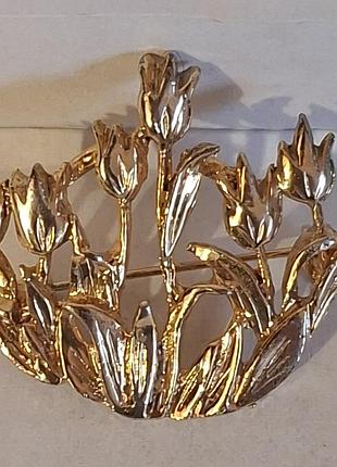 Винтажная брошь «тюльпаны»! нижняя!