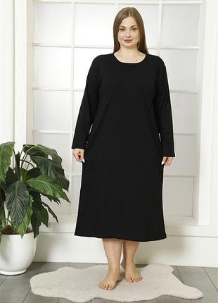 Платье для дома, ночная сорочка черная батал р.5 хл