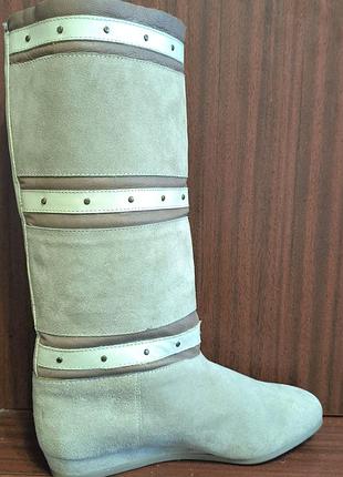 Женские сапоги натуральная замша на меху