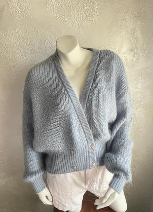 Кардиган голубой , мохер st. michael