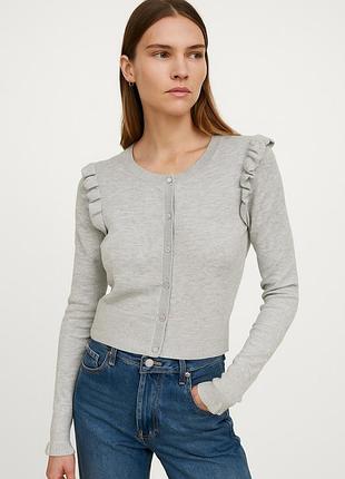Кардиган zara светр з рюшами