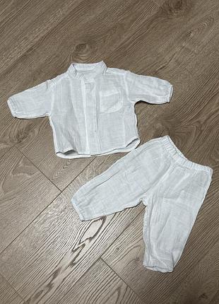 Білий костюм бавовняний (марлевий)