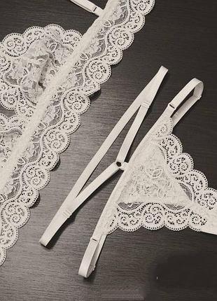 Комплект ліф і трусики стрінги мережеві