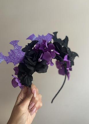 Обруч на хеловін з кажанами