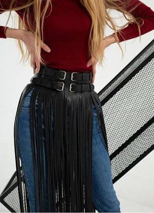 Спідниця бахрома з еко-шкіри