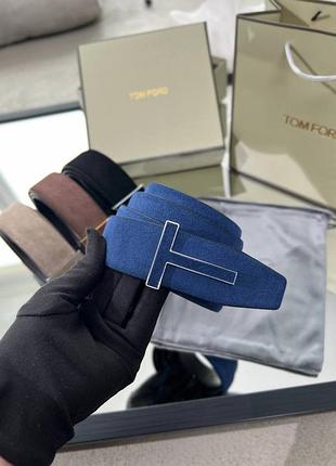 Ремень замшевый синего цвета 59750