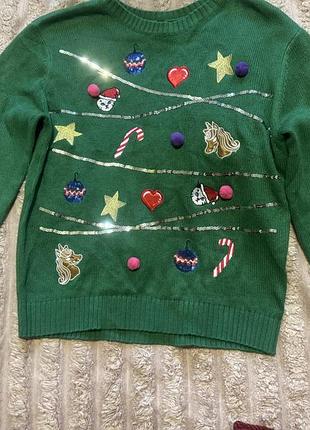 Світшот, джемпер новорічний вишивка пайетки