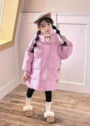 Пальто зимнее для девочки bear розовое