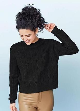 Стильный женский вязаный свитшот, вязаный черный свитшот свитер