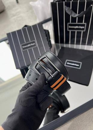 Ремень из натуральной кожи черного цвета 59758