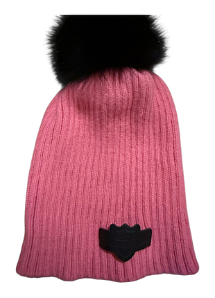 💖 шапка зимняя универсальная с натуральным меховым помпоном