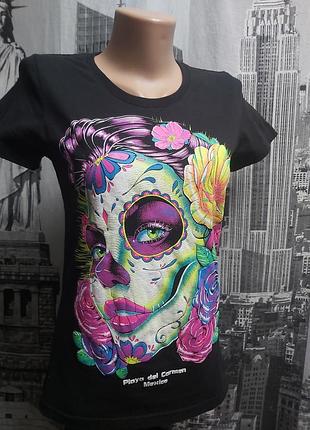 Футболка ла катрина, снято дня мертвых (día de los muertos).