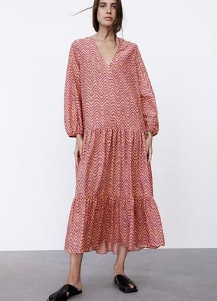 Легкое хлопковое платье zara