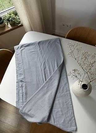 Велика підковдра біла у синю смужку розмір 200*180 пододеяльник