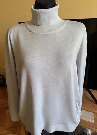 Нежно-голубой свитер, водолазка fabiana filippi, шерсть мериноса