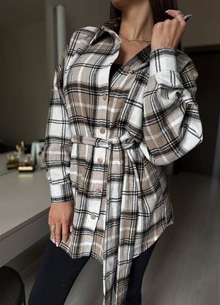 Удлиненная рубашка с поясом