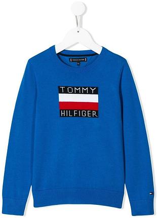 Джемпер tommy hilfiger блакитний чоловічий кофта светр синій