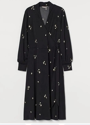 Стильное платье миди на запах 52-54 размер