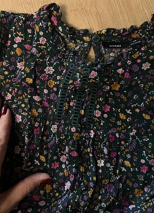 Блуза в квіти kiabi кофтинка рубашка блузка