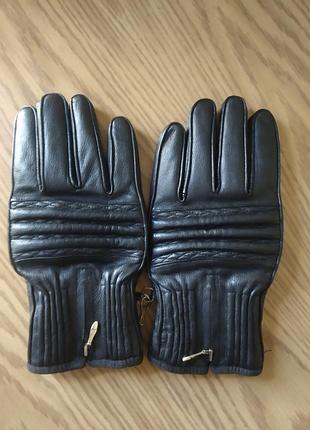 Чоловічі зимові шкіряні рукавиці перчатки моторукавиці
