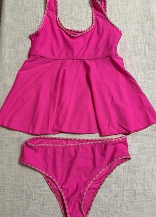 Рожевий малиновий  купальний  плаття з майкою