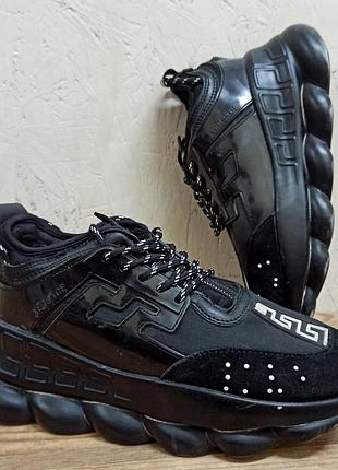 Брендовые женские кроссовки модные черные размер 38