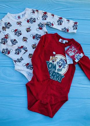 Новий набір новорічних боді в розмірі 9-12 місяців том і джері