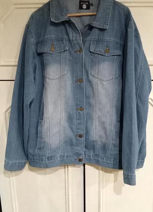Джинсова куртка оверсайз boohoo blue (велика британія)52-54 розмір