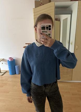 Сітшот синього кольору з коміром bershka