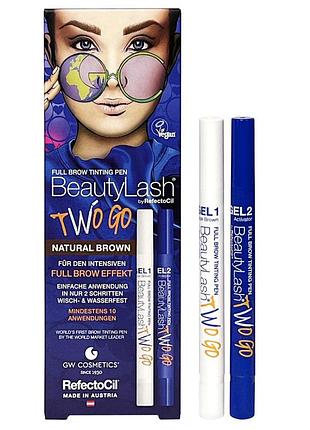 Фарба-тінт для брів з натуральним складом refectocil beautylash two go natural brown органічна ‼️♻️