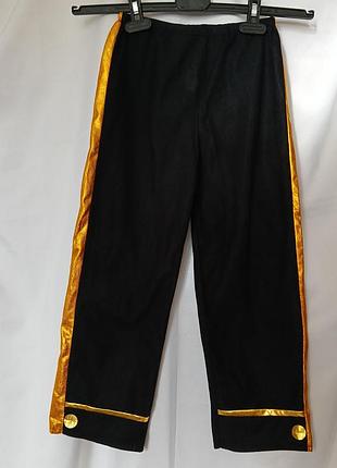Черные карнавальные брюки с золотыми лампасами, граф дракула, циркач, факож, фокусник. чешуйчатка