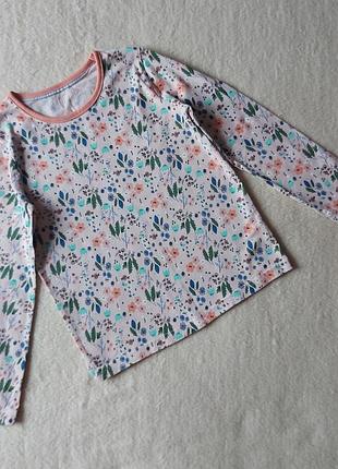 Цветочная хлопковая кофта на 7-8 лет