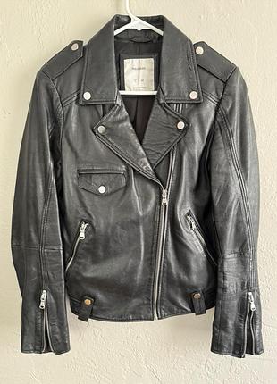 Кожаная косуха pull &amp; bear