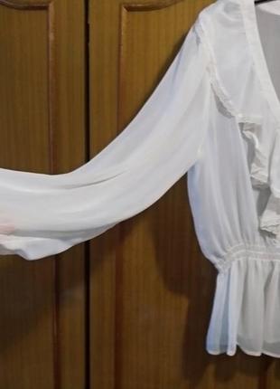 Нежная атмосферно-прозрачная блуза/рубашка redherring (romania)с кружевом5 фото