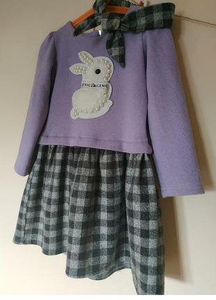 Теплое платье клетка