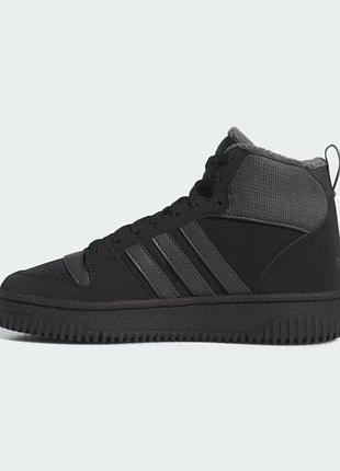 Adidas детские высокие кроссовки хайтопы break start mid winterized black
