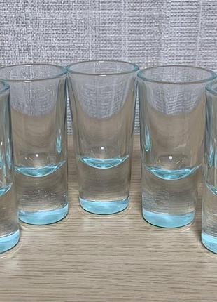 Рюмки для текіли з бірюзовим дном, 5 шт.