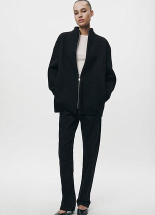 Шерстяне monteco вкорочене пальто воротнік стійка zara