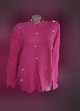 Рожевий жіночий светр з наместинами