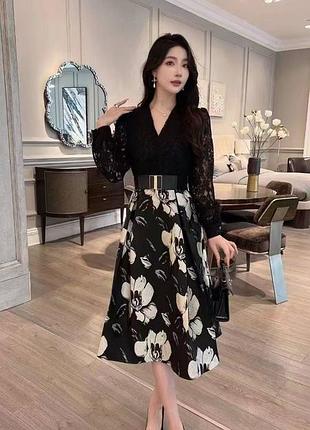 Міді сукня з поясом преміум класу