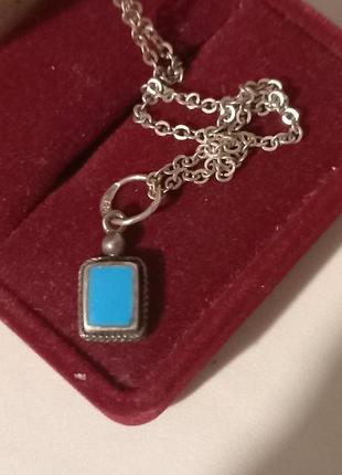Кулон,срібло,натуральна бірюза