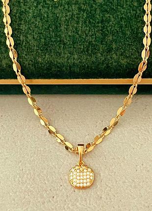 Позолочений набір: позолочений ланцюжок 45см і кулон, позолота