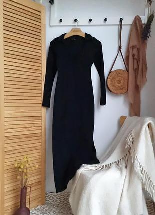 Платье теплое женское темное