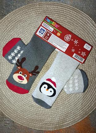 Махрові шкарпетки, термо носки з силіконовими стоперами на дівчинку 4-6 років ( розмір 27-30).