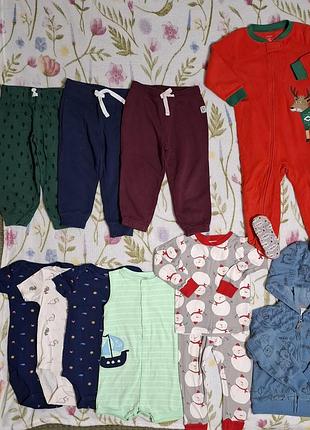 Одежда carter's флисовый человечек,боди,джоггеры,пижама новогодняя,р.24м