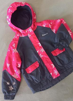 Куртка детская демисезонная на девочку 3-4 года розово-синего цвета lupilu