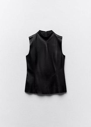 Шкіряний топ zara, m