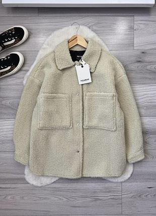 Сорочка пальто з хутра баранчик pull&bear s oversize