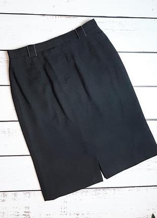 1+1=3 фирменная серая юбка - карандаш с разрезом спереди и сзади hammer, размер 44 - 46