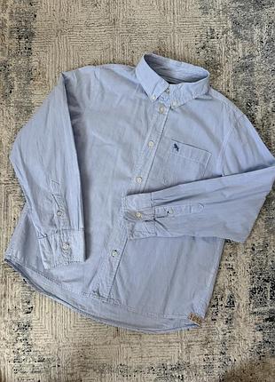 Сорочка блакитна з довгим рукавом h&m 10-11 р